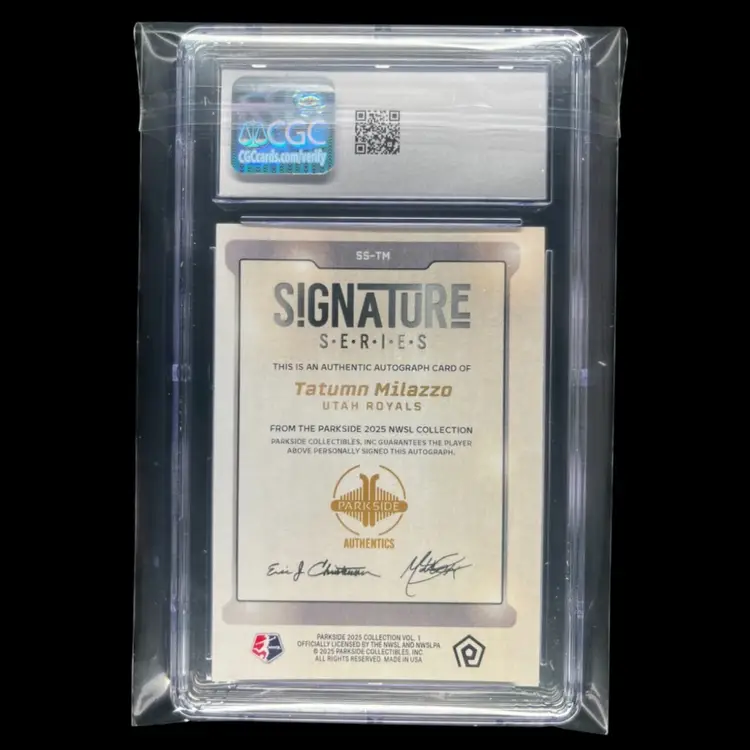Tatumn Milazzo 2025 Parkside NWSL Signature Series Autograph /370 CGC 10 W/10 Auto Soccer Card