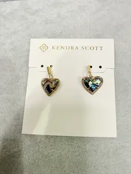 Kendra Scott Heart Abalone Shell Earrings Gold Gift