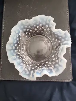 Vintage Art Glass Ruffled Candy Dish