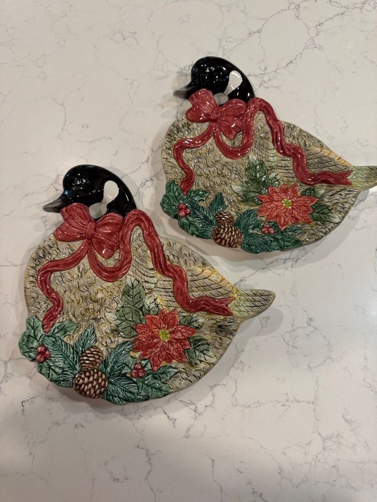 Christmas Geese Plates