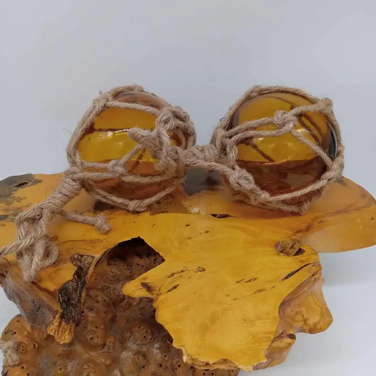 Amber glass fishing floats, nautical, decor, beach