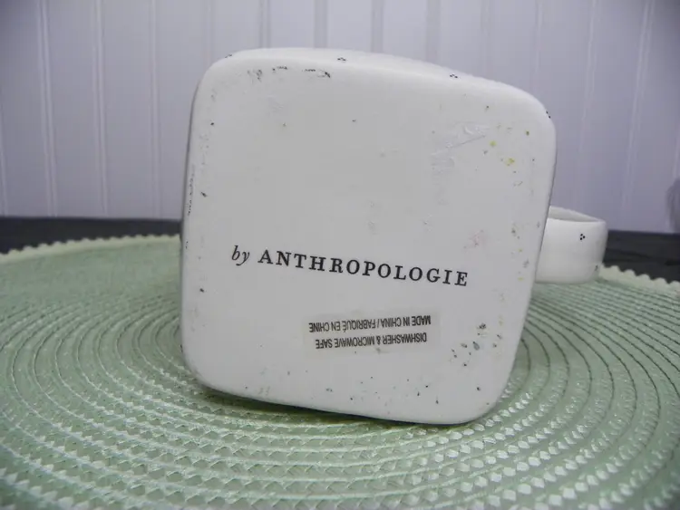 Anthropologie Monogram "M" Stoneware Mug "I love you to the moon and further"