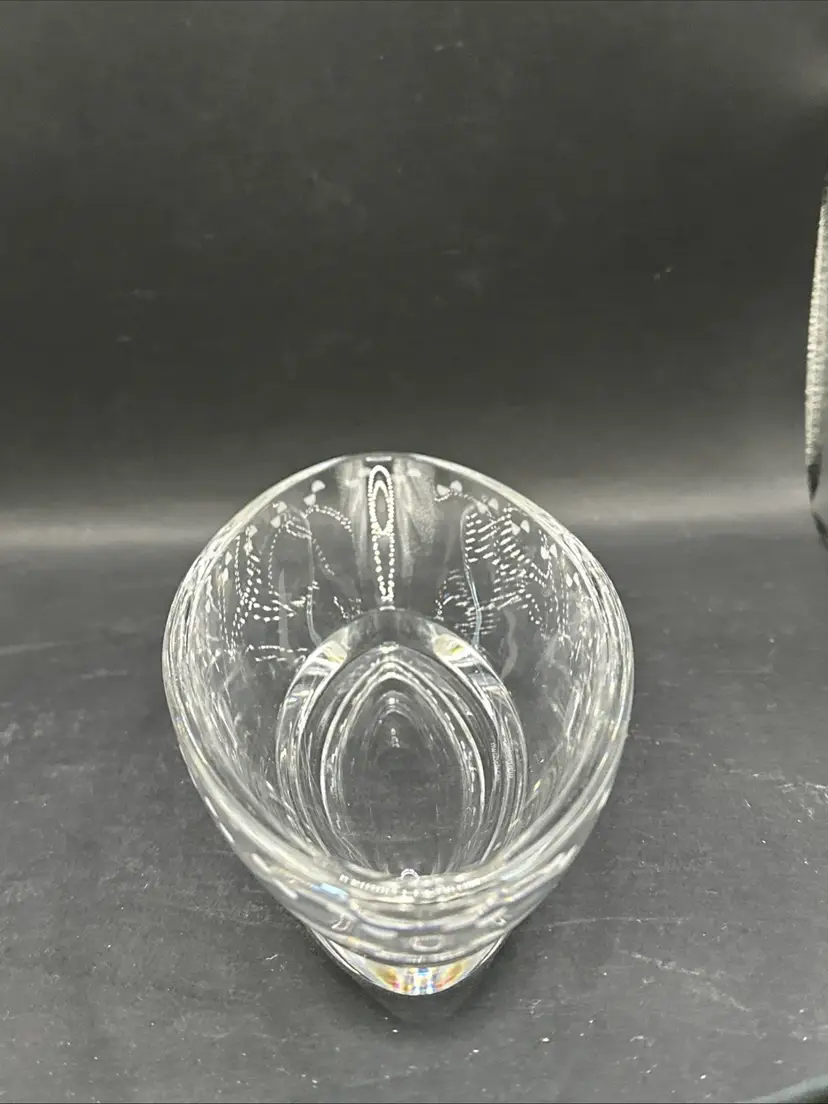 marladawn Crystal Banana Shaped Relish Dish Signed.