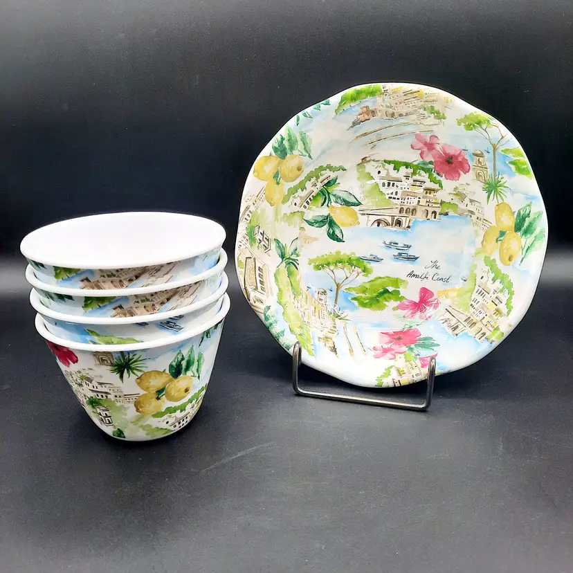 Coastal Collection Amalfi Coast Melamine Bowls Set of 5