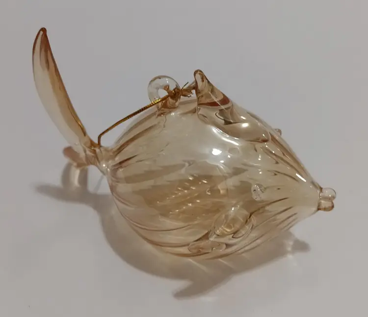 Charming Iridescent Blown Glass Fish Ornament