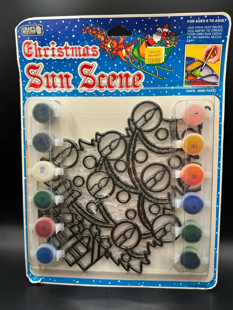 Vintage Craft House Christmas Tree Sun Catcher Stained Glass Kit New in Package