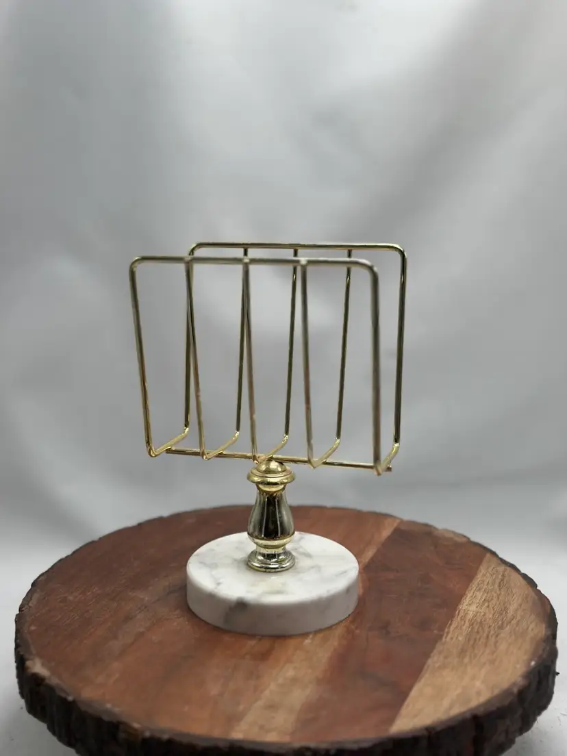 MCM Vintage Catco Made In Italy Napkin Letter Holder Marble Base