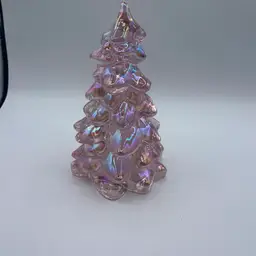 Mosser Glass USA Christmas Tree - ROSE CARNIVAL (PINK) - 8" tall