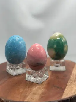 Italian Alabaster Stone Egg Shaped Paperweights Lot