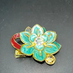 Disney Mulan Lotus Hair Clip From Hawaii, But All Kinds Of Writing About London And France On The Back Can’t Read It All.  2 3/4” Wide