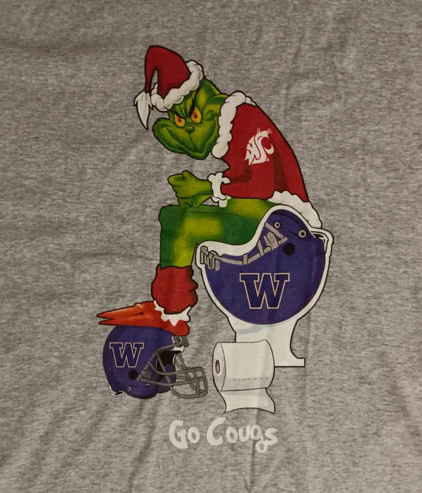 Washington State Cougars Grinch t-shirt NEW UW Huskies college football