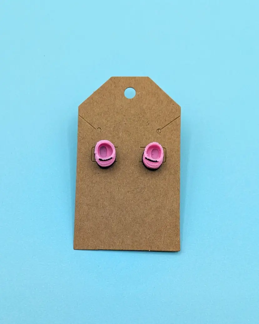 Mini Pink Lol Doll Mary Jane Stud Earrings
