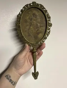 Rare Antique Victorian Bethel Hand Mirror From The 1800’s