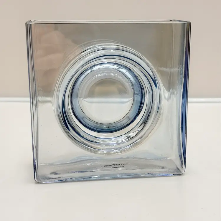 Global Views Poland Square Glass Bullseye Vase