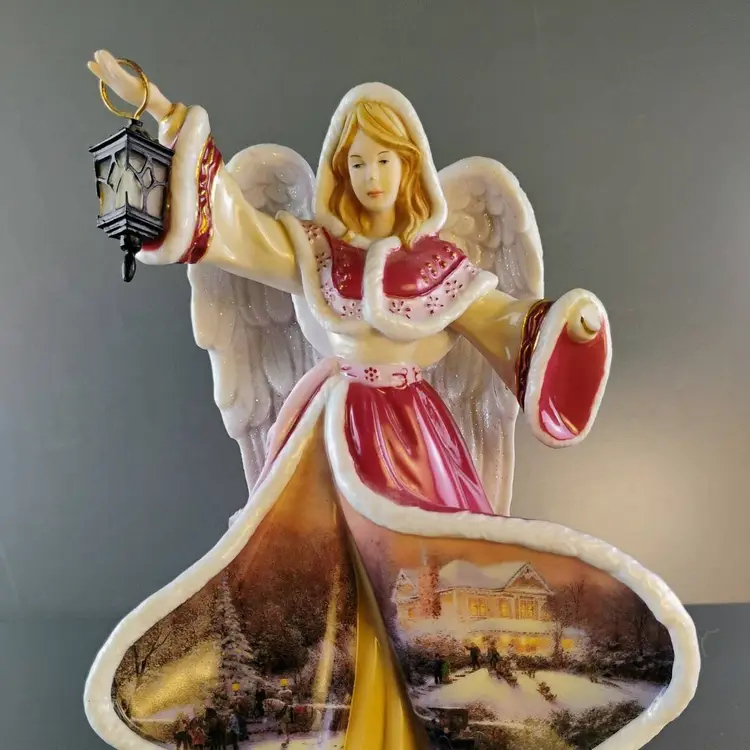 Thomas Kinkade Porcelain Angel Of Hope Winter Angels Of Light Chip Illuminated