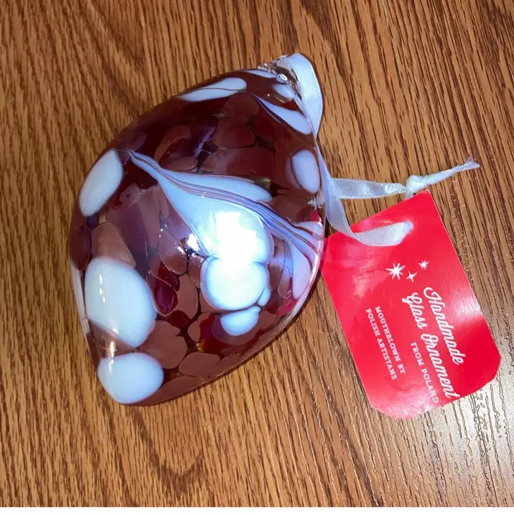 Zorza Polish Hand Crafted Blown Glass Teardrop Ornament Polish Artistans