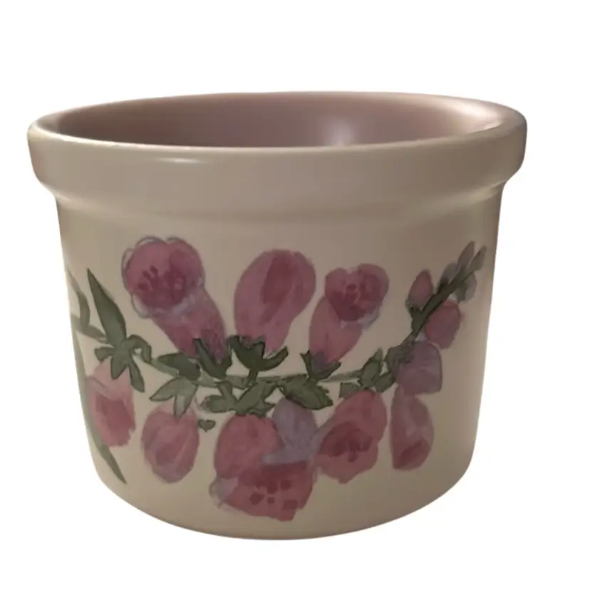 Vintage Pfaltzgraf Cape May Foxglove Print Stoneware Container 2.75” x 3.25”