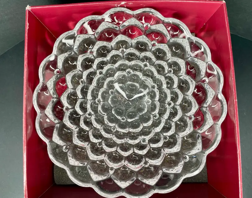 Orrefors Crystal Hallon Raspberry Large Bowl 9.5" With Box Anne Nilsson Design