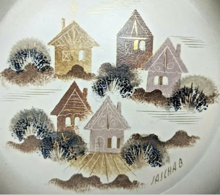 Sasha Brastoff Roof Top Series Ashtray Round 056A MCM