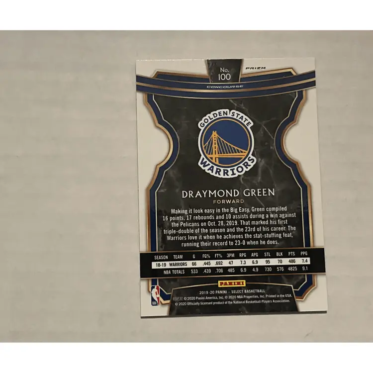 2019-20 PANINI SELECT DRAYMOND GREEN #100 CONCOURSE SILVER 