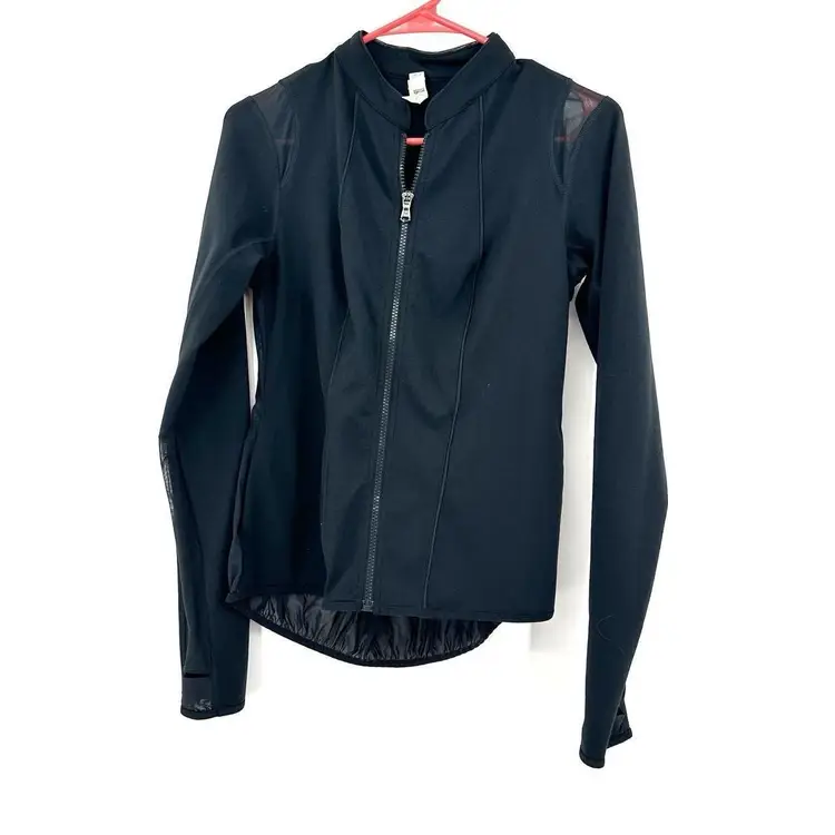 Under Armour Size Small Petite Jacket Black Fitted Semi Sheer Vented Zip Up
