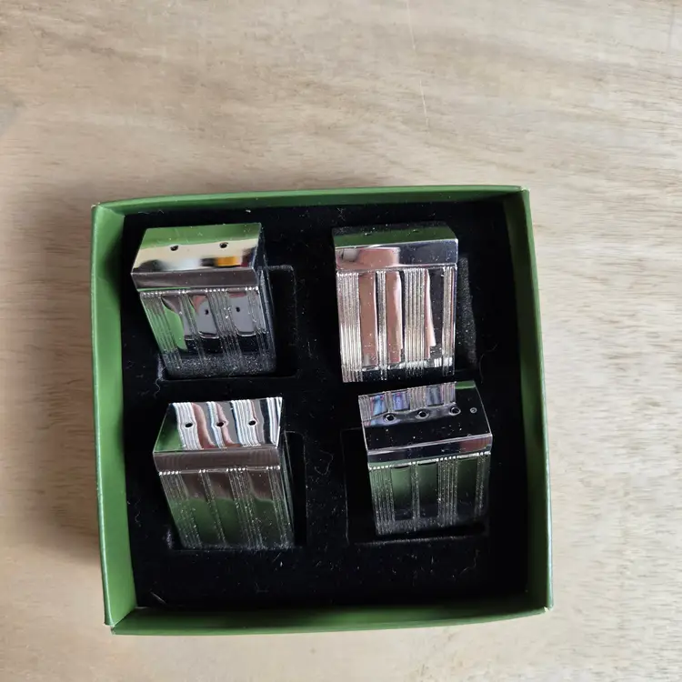 Kate Spade Library Stripe mini salt pepper shakers 2 pairs