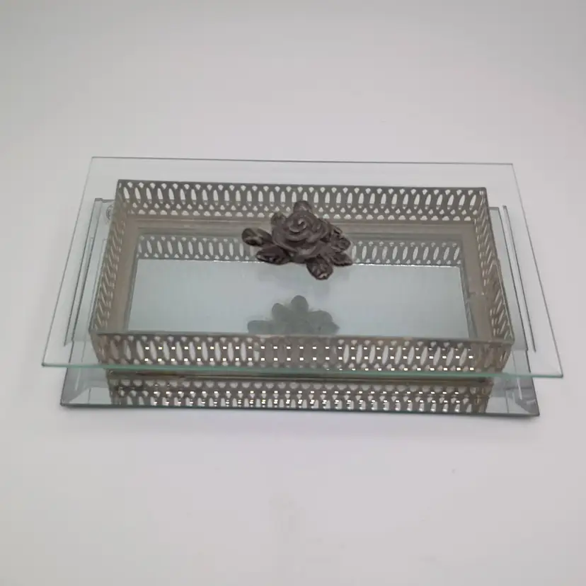 Vintage silverplated jewelry/vanity box