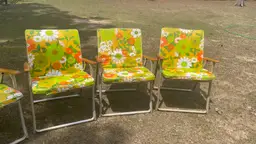 Retro Floral Folding Lawn / Patio Chairs