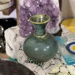 Green Art Pottery Mini Vase