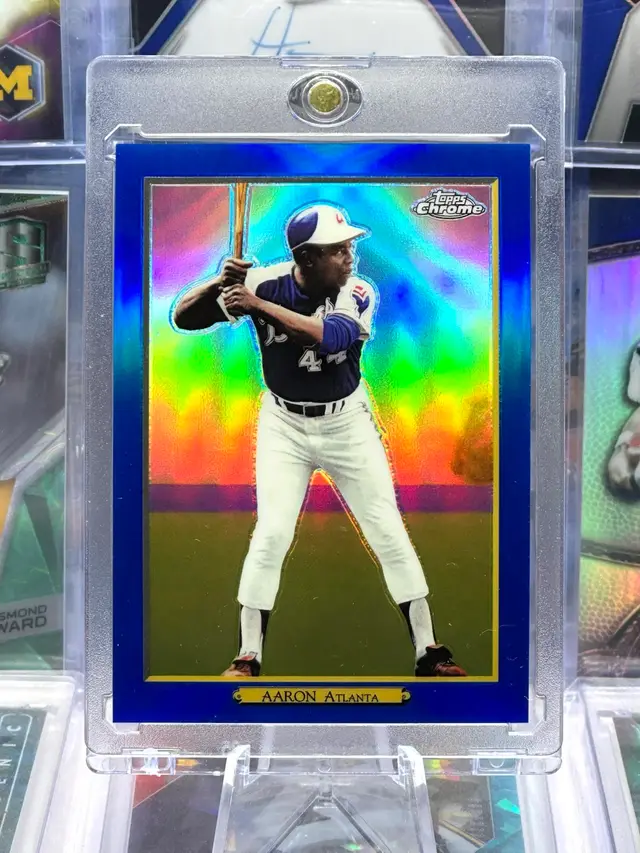 Hank Aaron 2020 Topps Turkey Chrome /50 COLOR MATCH Blue Refractor SP #TRC-15 Atlanta Braves