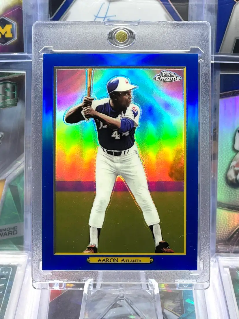 Hank Aaron 2020 Topps Turkey Chrome /50 COLOR MATCH Blue Refractor SP #TRC-15 Atlanta Braves