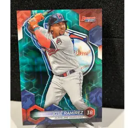 2023 Bowman's Best Jose Ramirez Aqua Lava Refractor /199 Cleveland Guardians