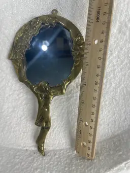 19th Century "Columbine Pierrot et la Lune" Bronze-Framed Mirror