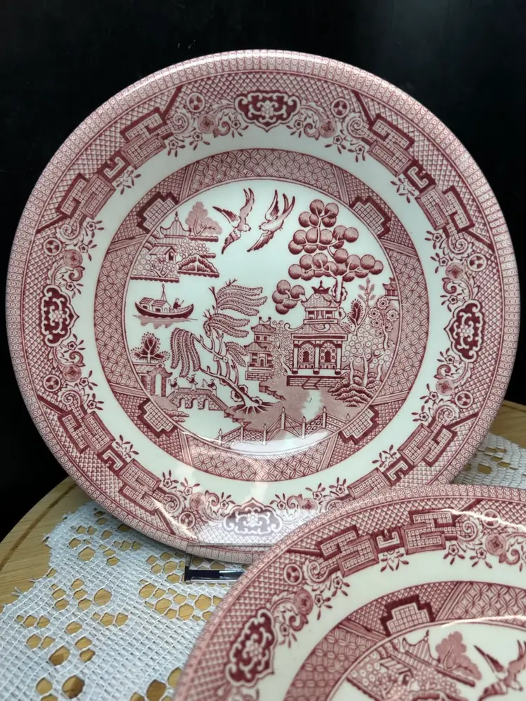 2 Churchill Willow Rosa Pink Bowls-2000s