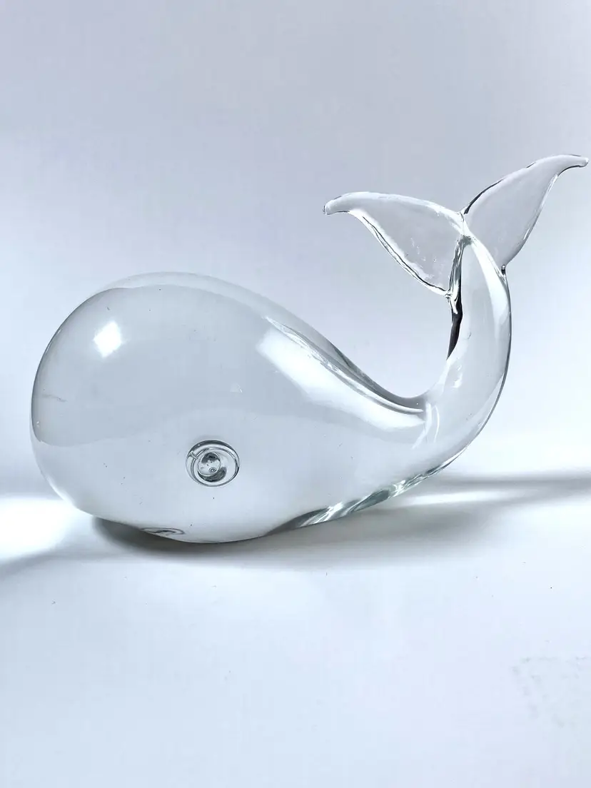 *VTG* Licio Zanetti Murano Art Glass Whale Figurine Made In Italy