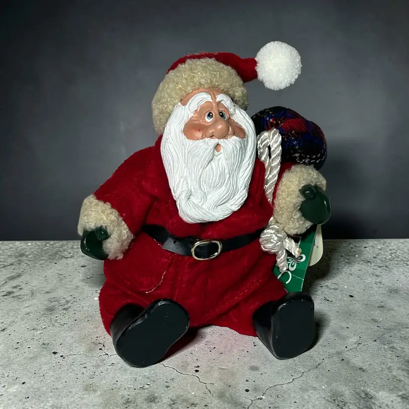 Russ Berrie Christmas Country Folks Kringle Santa Claus Plush With Tag