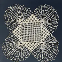 Crocheted Ecru Cotton Doily Cottage Core Granny Shabby Decor Vintage SMALL HOLE