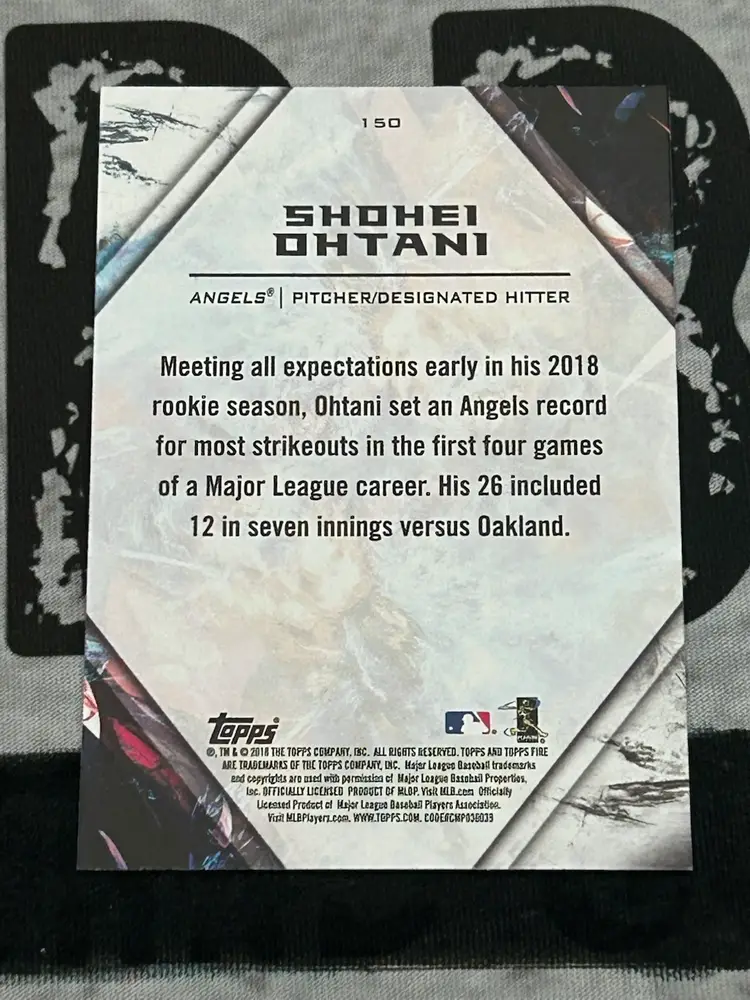 2018 Topps Fire Shohei Ohtani RC