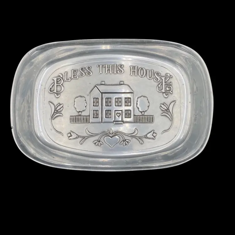 Vintage Wilton (Pennsylvania) Armetale® "Bless This House" Serving Dish, 9.4”