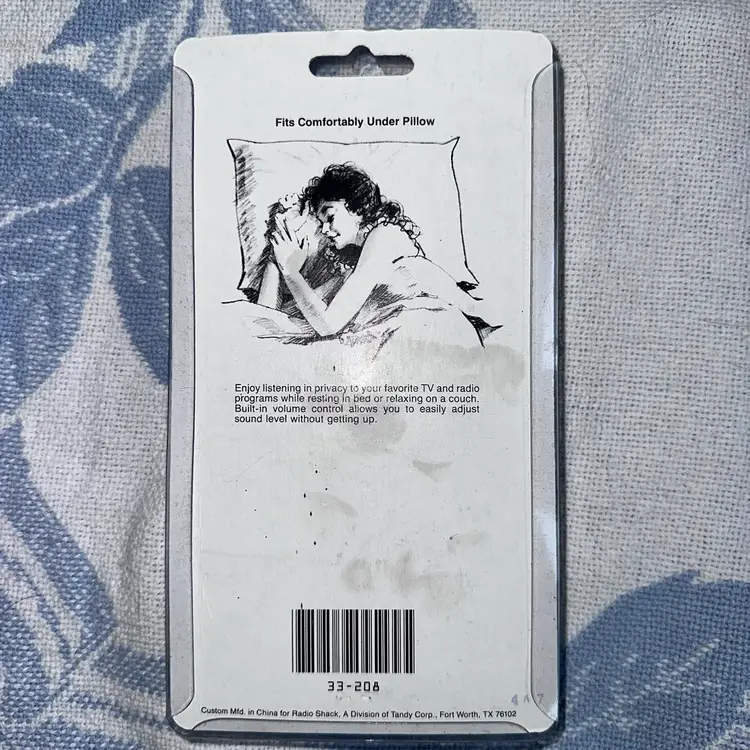 NOS Rare Vintage Radio Shack Private Listening Deluxe Pillow Speaker #33-208
