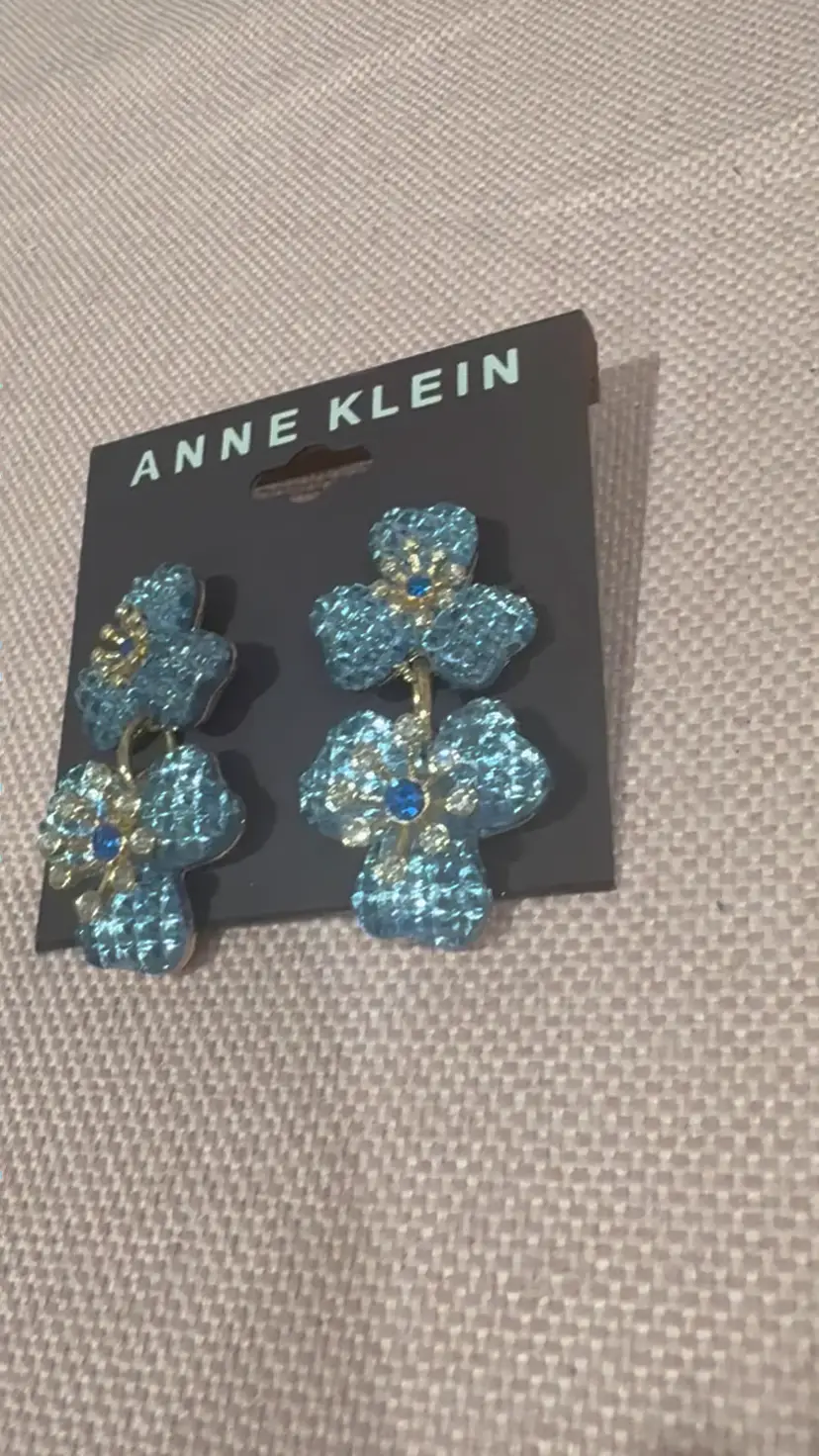 Anne Klein, Blue Floral Flower Drop Dangle Earring Gift