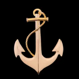 Nautical Anchor Enamel Costume Brooch