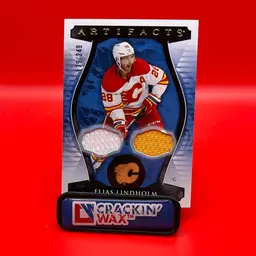 Elias Lindholm 2023-24 Upper Deck Gold Duel Relic 179/249 Calgary Flames