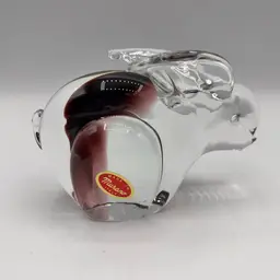 Murano Art Glass Rabbit Purple Swirl