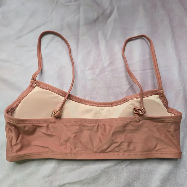 Mae Pink Mauve Floral Pull On Adjustable Bikini Top XS