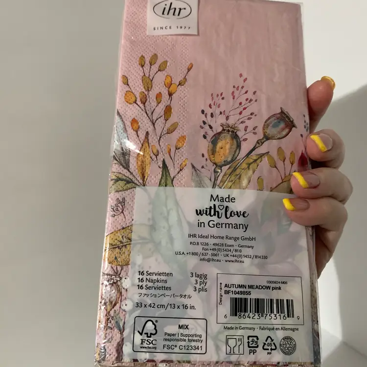 Pink Floral Napkins 16ct