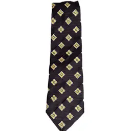 Vintage Anderson Little Brown Yellow Floral Necktie Tie 70s Cottagecore Hipster