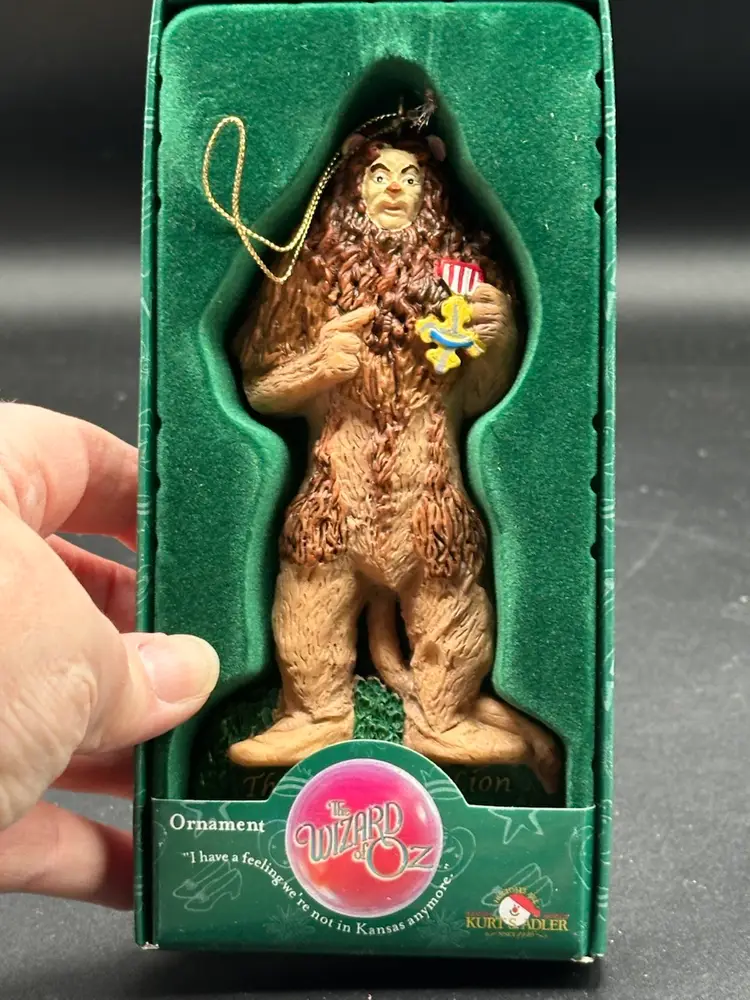 Kurt Adler The Wizard Of Oz Chritmas Ornament Cowardly Lion Courage 90s