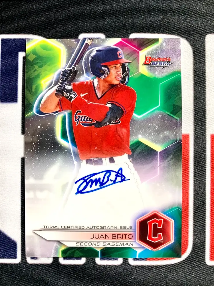 Juan Brito 2023 Bowman’s Best Chrome Auto Cleveland Guardians Prospect Baseball