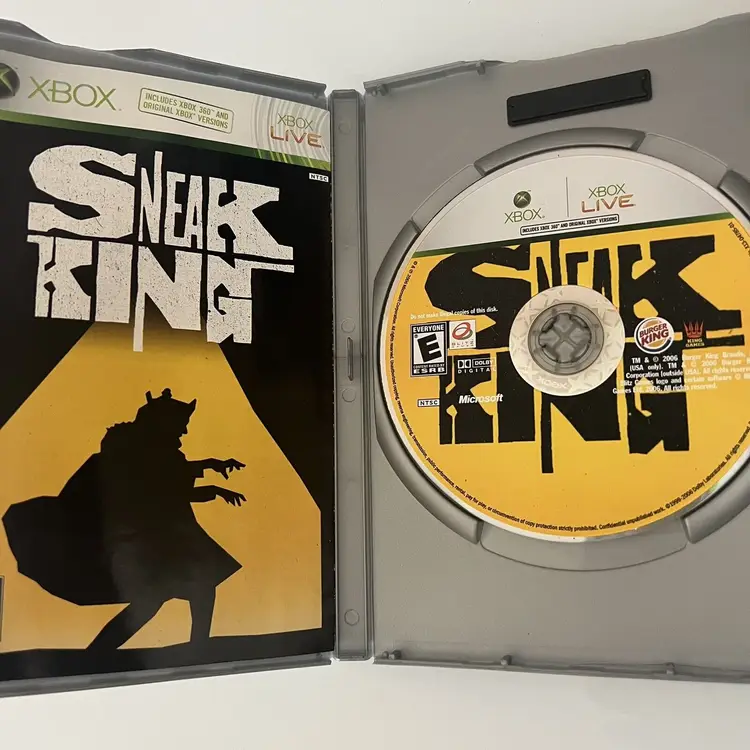 Sneak King Microsoft Xbox 360 Video Game 2006 CIB Tested Burger King Complete